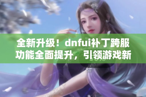 全新升级！dnfui补丁跨服功能全面提升，引领游戏新体验