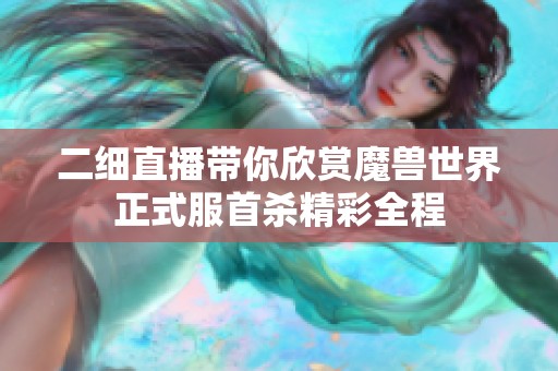 二细直播带你欣赏魔兽世界正式服首杀精彩全程