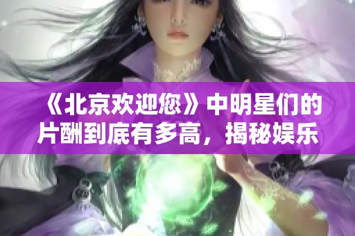 《北京欢迎您》中明星们的片酬到底有多高，揭秘娱乐圈收入真相