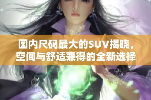 国内尺码最大的SUV揭晓，空间与舒适兼得的全新选择