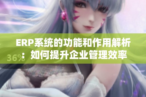 ERP系统的功能和作用解析：如何提升企业管理效率