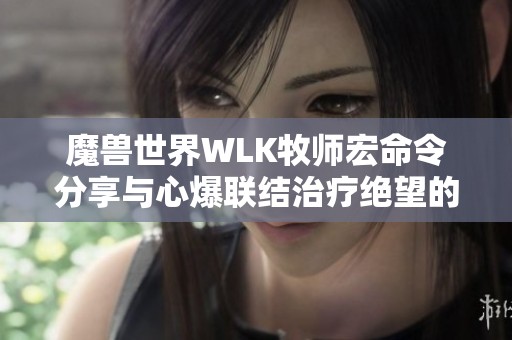 魔兽世界WLK牧师宏命令分享与心爆联结治疗绝望的全新探索