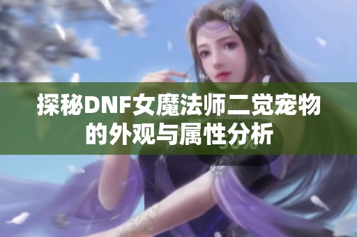 探秘DNF女魔法师二觉宠物的外观与属性分析