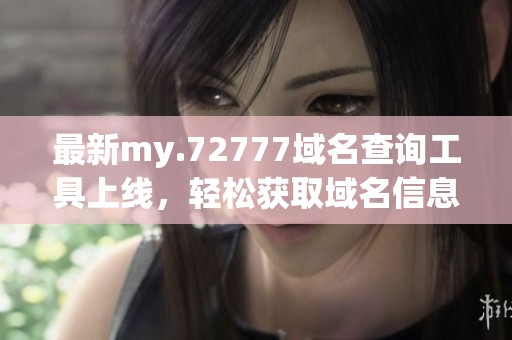 最新my.72777域名查询工具上线，轻松获取域名信息