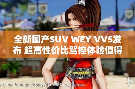 全新国产SUV WEY VV5发布 超高性价比驾控体验值得期待