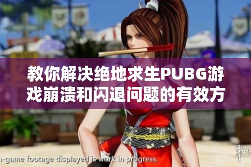 教你解决绝地求生PUBG游戏崩溃和闪退问题的有效方法